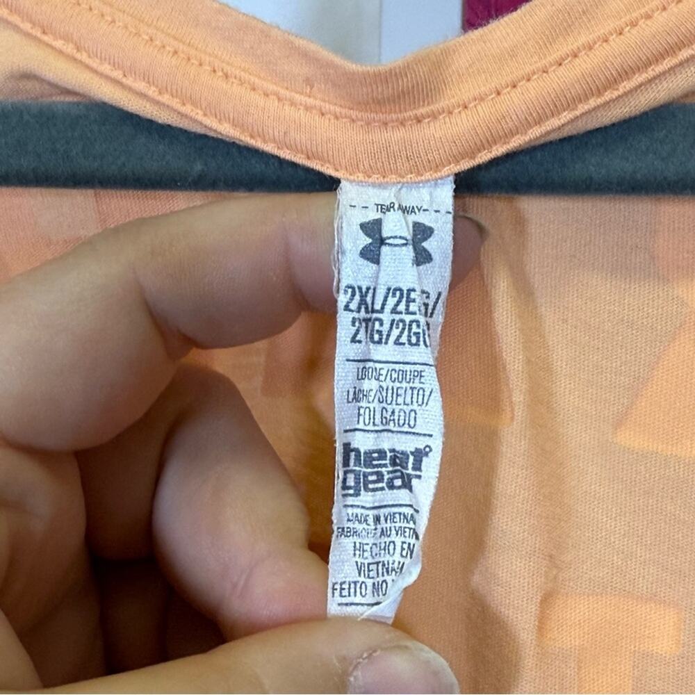 Under Armour, Orange Asymmetrical Long Sleeve T-Shirt. Size 2XL. Excellent cond! - Picture 3 of 5